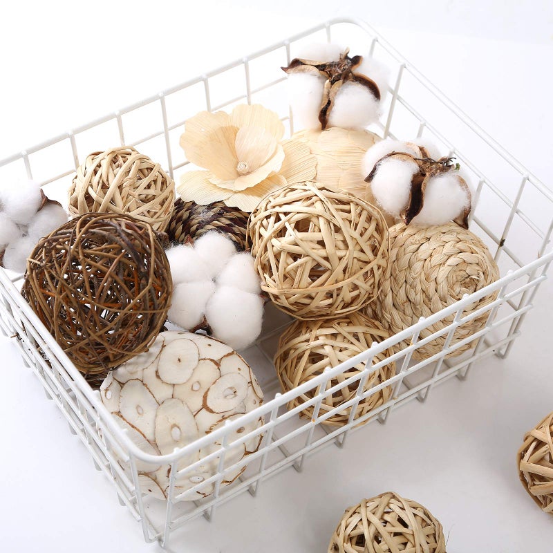 CIR OASES Decorative Balls Assorted Spherical Rattan Twigs Wicker Balls Cotton for Bowl and Vase Filler Balls Spheres Orbs Filler Centerpiece Home Decor - Image 2